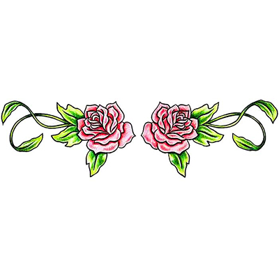 Lower Back Rose Design Water Transfer Temporary Tattoo(fake Tattoo) Stickers NO.11476